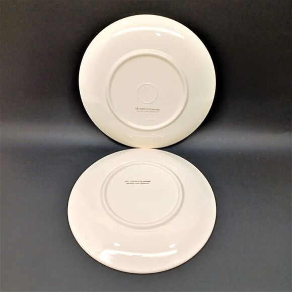 Pair, Ed. Langbein Salad Plates Ceramic White Cherry Western Germany MCM B3 - Picture 4 of 5